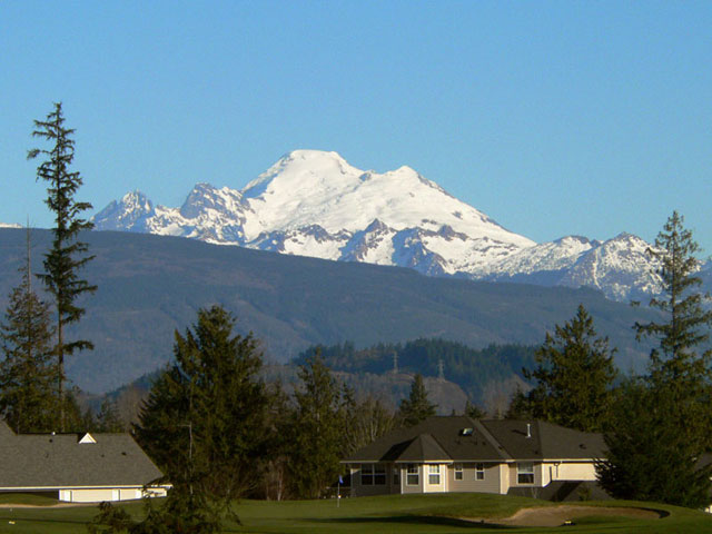 Mount Baker over local golf course